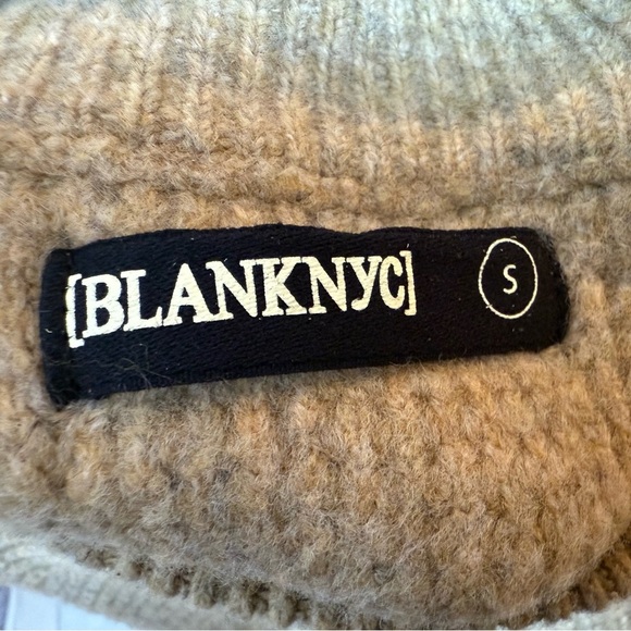 Blank NYC Tan Cowl Neck wool Sweater with Ribbed Texture/size S - Picture 9 of 10